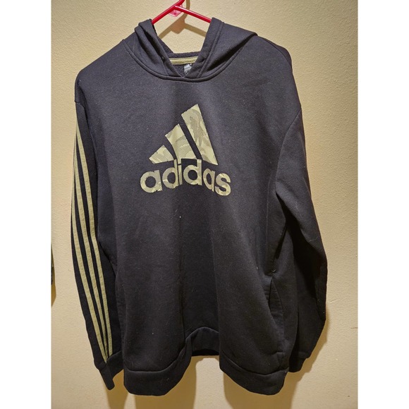 Adidas Mens Black Green Camo Hoodie Large - Picture 1 of 5